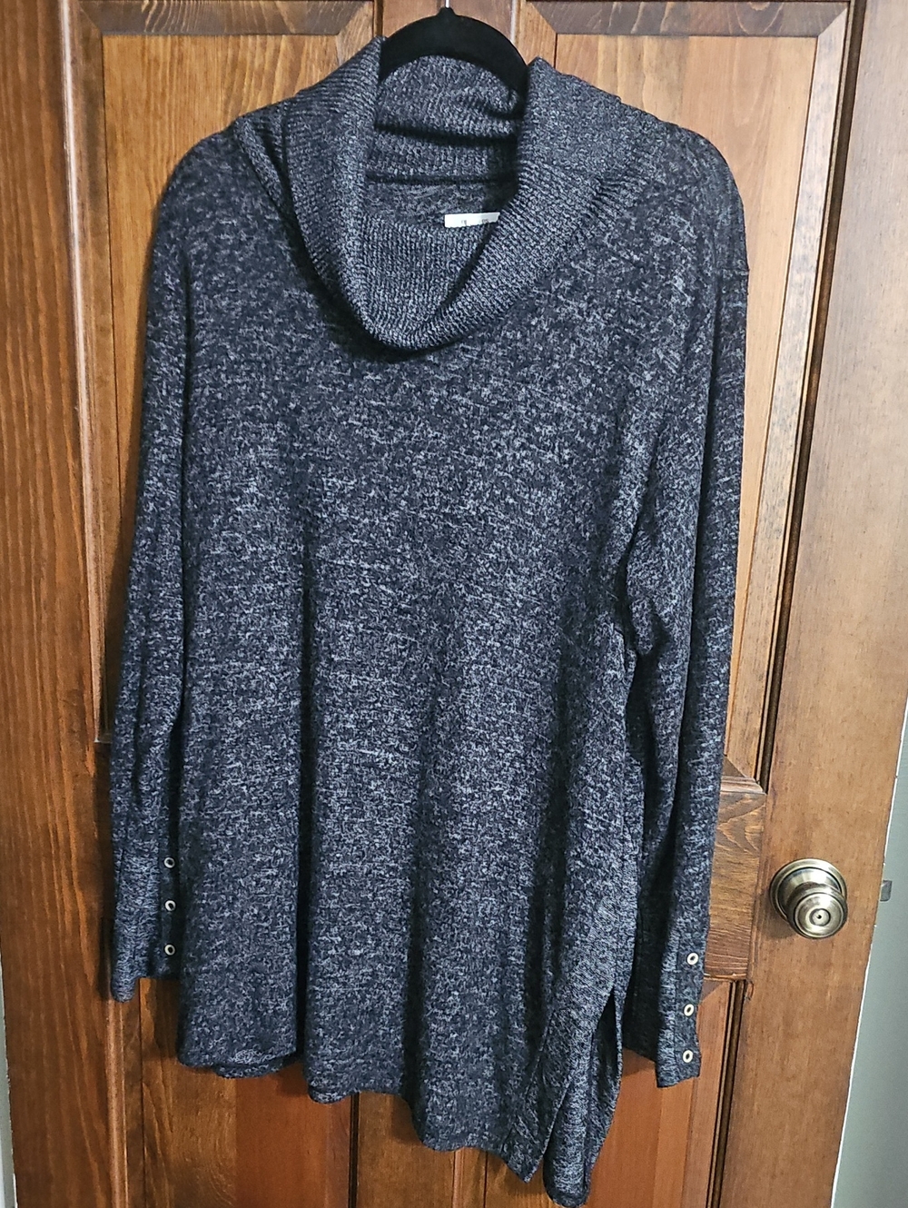 Maurices Charcoal Cowl Neck Sweater with Button Cuffs Size XL